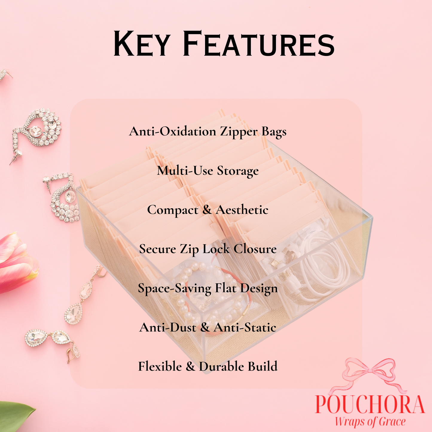 POUCHORA - ANTI - OXIDATION JEWELLERY BAGS